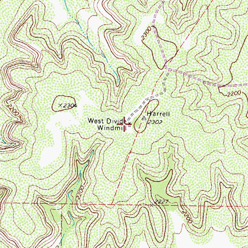 Topographic Map of West Divide Windmill, TX