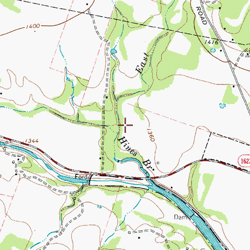 Topographic Map of West Fork Hinds Branch, TX
