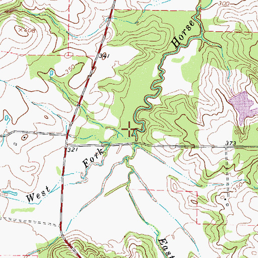 Topographic Map of West Fork Horse Creek, TX