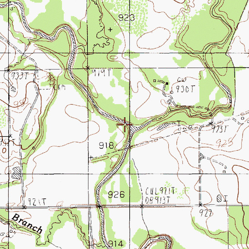 Topographic Map of West Fork Keechi Creek, TX
