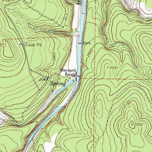 Topographic Map of West Fork Maynard Creek, TX