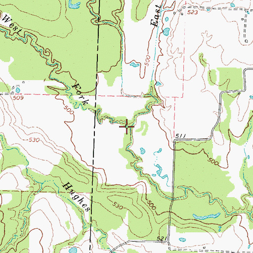 Topographic Map of West Fork Turkey Creek, TX
