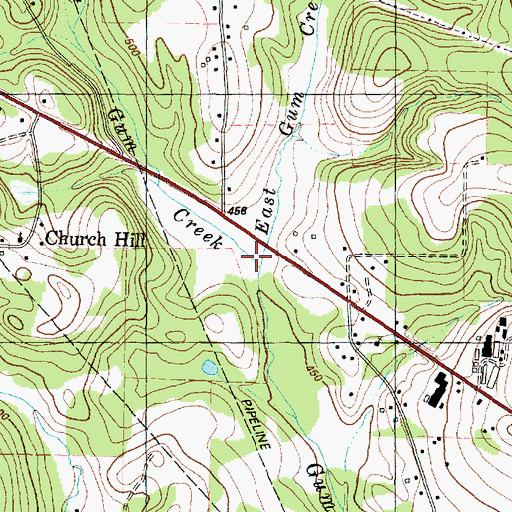 Topographic Map of West Gum Creek, TX