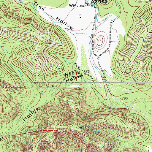 Topographic Map of West Hollow, TX