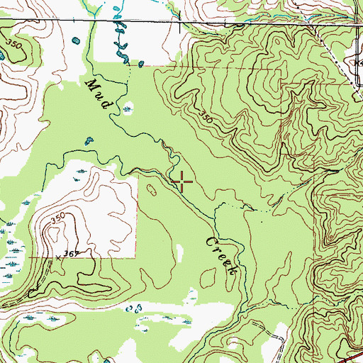 Topographic Map of West Mud Creek, TX