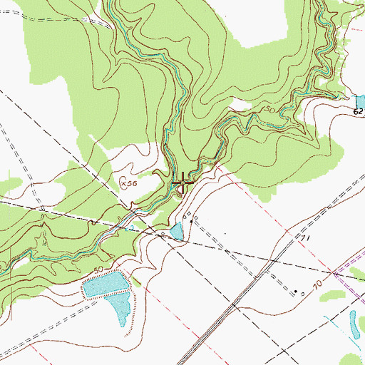 Topographic Map of West Mustang Creek, TX