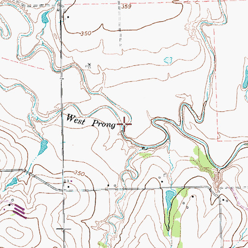 Topographic Map of West Prong Lavaca River, TX