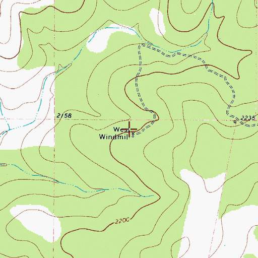 Topographic Map of West Windmill, TX