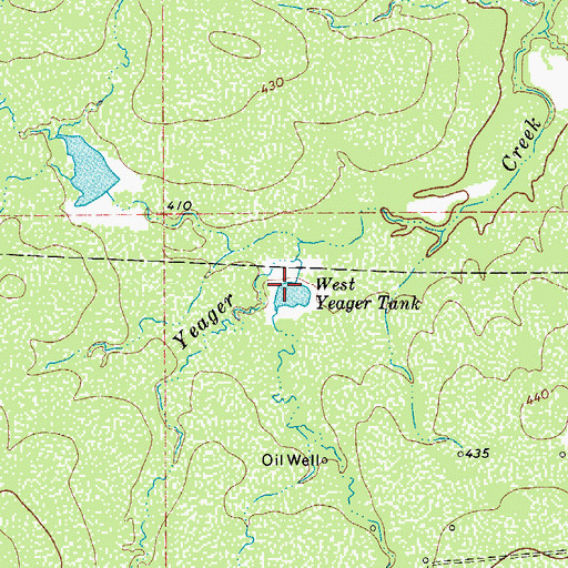 Topographic Map of West Yeager Tank, TX