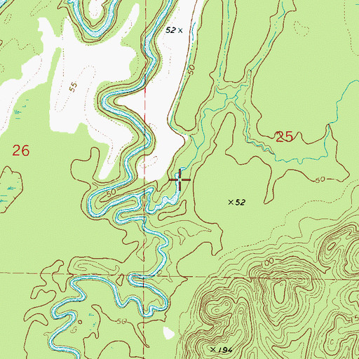 Topographic Map of Sweetwater Creek, AL
