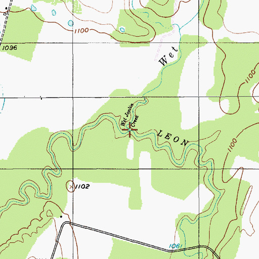 Topographic Map of Wet Joplin Creek, TX