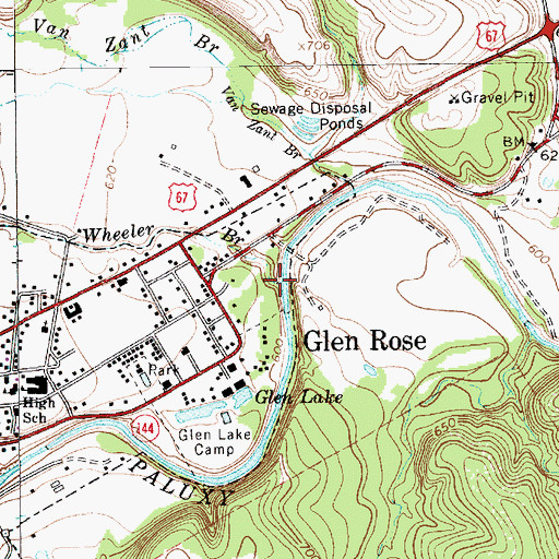 Topographic Map of Wheeler Branch, TX