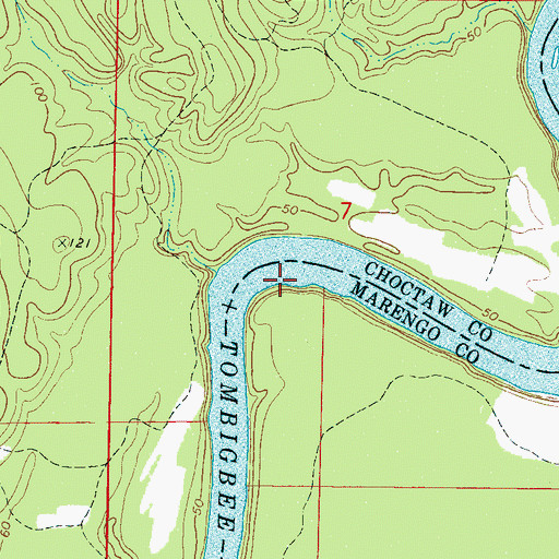 Topographic Map of Turkey Shoals, AL