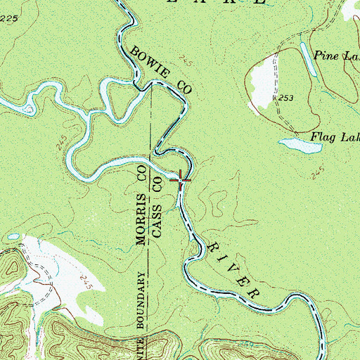 Topographic Map of White Oak Creek, TX
