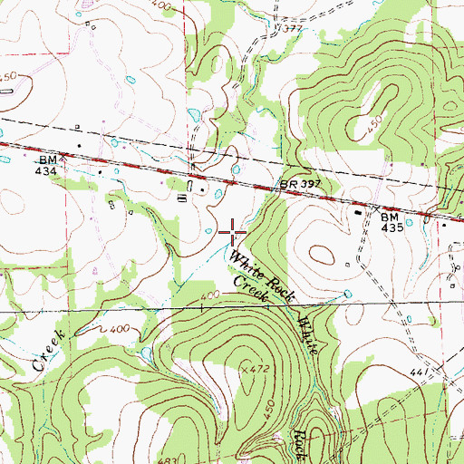 Topographic Map of White Rock Creek, TX