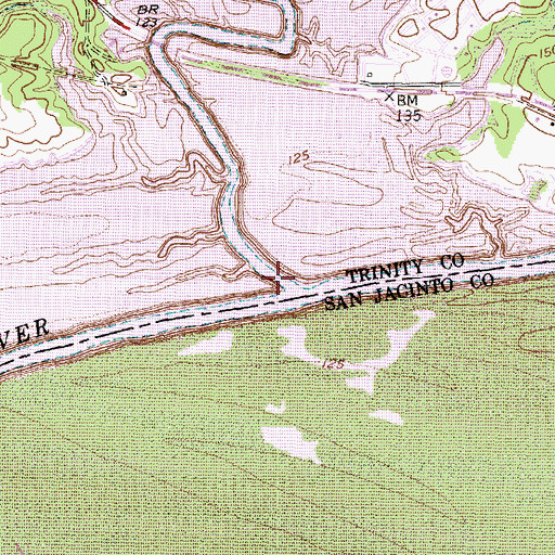 Topographic Map of White Rock Creek, TX
