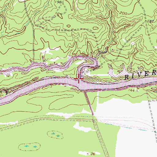 Topographic Map of Whites Creek, TX
