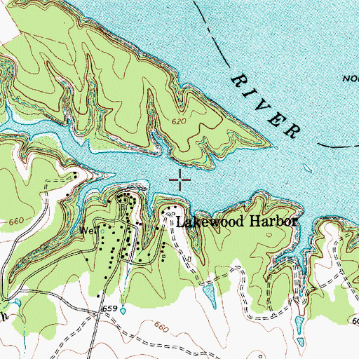 Topographic Map of Lake Whitney, TX