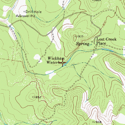 Topographic Map of Wickham Waterhole, TX