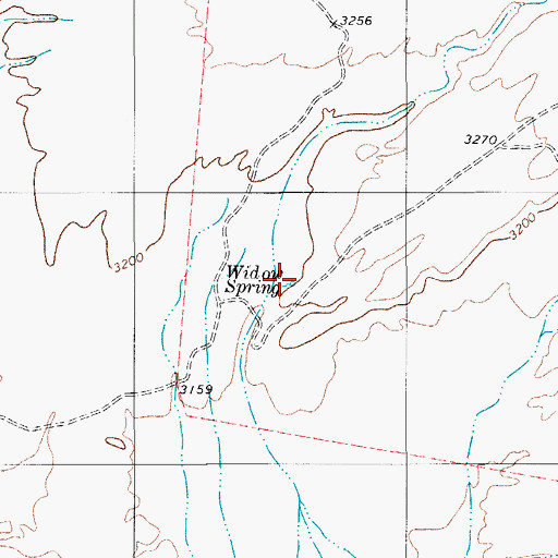 Topographic Map of Widow Spring, TX