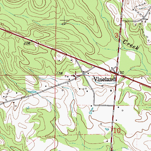 Topographic Map of Vineland Church, AL