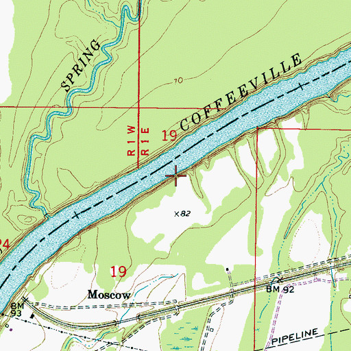 Topographic Map of Vouters Landing, AL