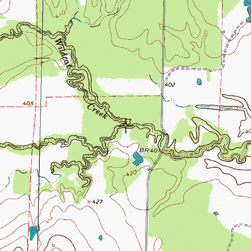 Topographic Map of Wildcat Creek, TX