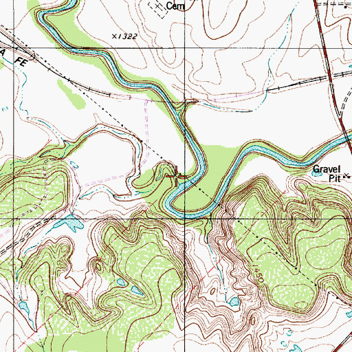 Topographic Map of Willis Creek, TX