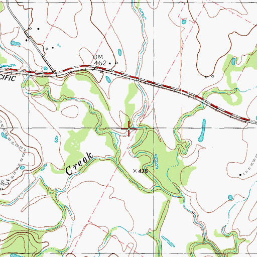 Topographic Map of Willow Creek, TX