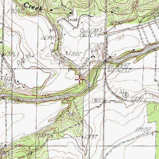 Topographic Map of Willow Creek, TX