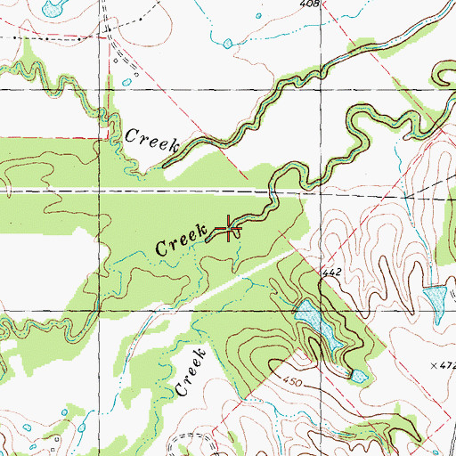 Topographic Map of Wills Creek, TX
