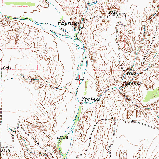 Topographic Map of Wills Creek, TX