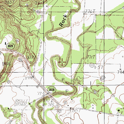 Topographic Map of Wilson Creek, TX
