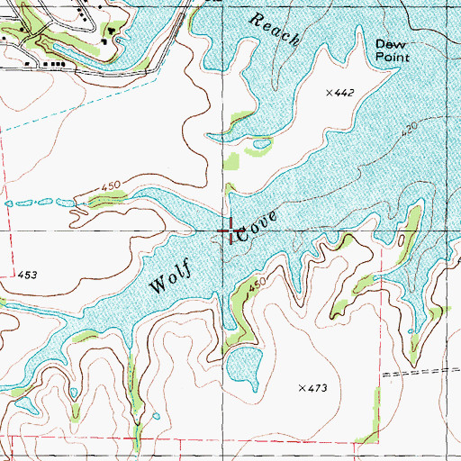 Topographic Map of Wolf Cove, TX