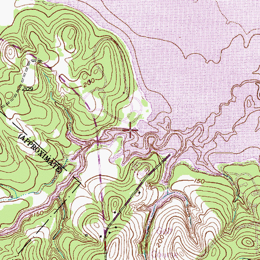 Topographic Map of Wolf Creek, TX
