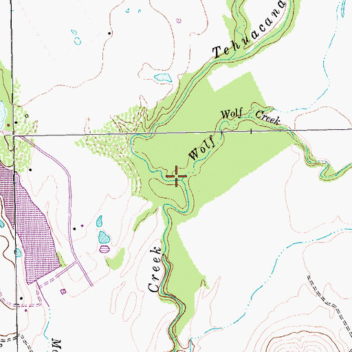 Topographic Map of Wolf Creek, TX
