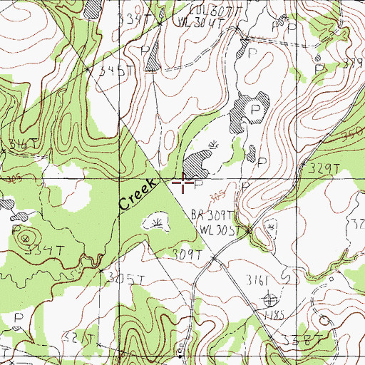 Topographic Map of Wolf Creek, TX