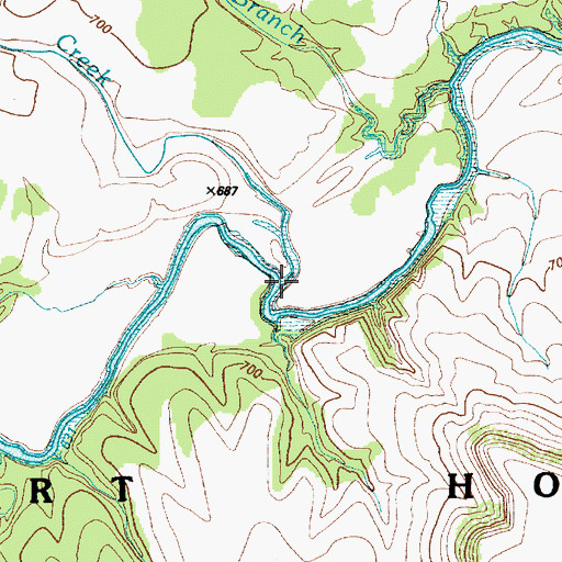 Topographic Map of Wolf Creek, TX