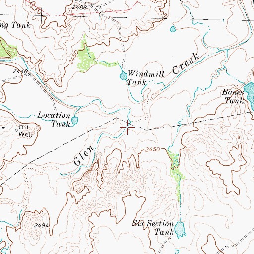 Topographic Map of Wolf Creek, TX