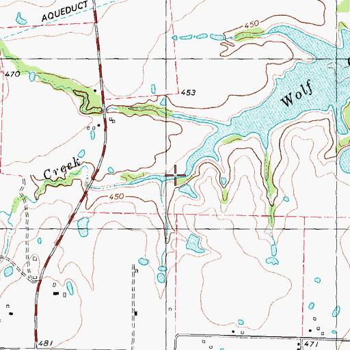 Topographic Map of Wolf Creek, TX