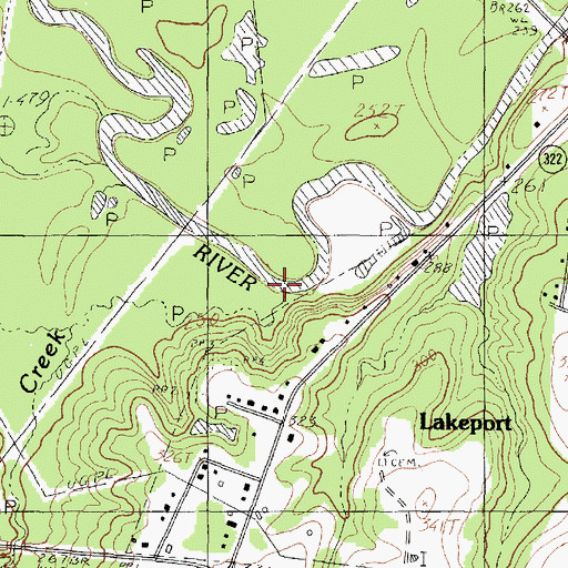 Topographic Map of Wood Creek, TX