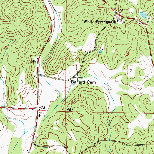 Topographic Map of Ballard School (historical), AL