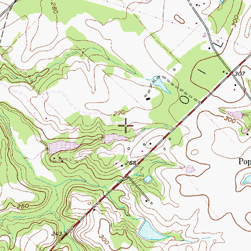 Topographic Map of Woodlawn Oil Field, TX
