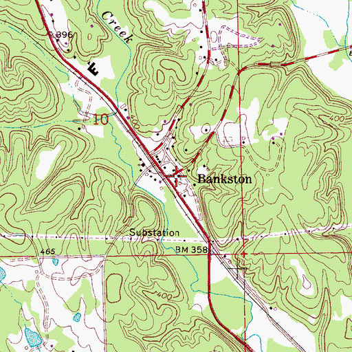 Topographic Map of Bankston Baptist Church, AL