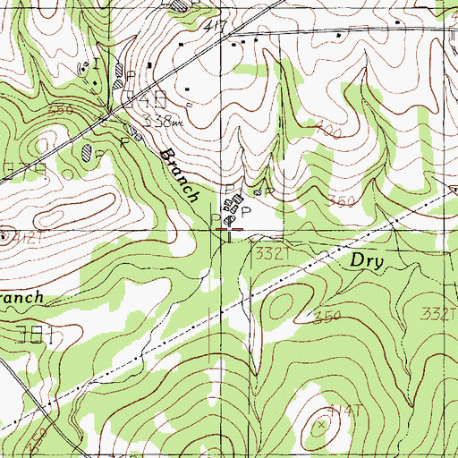 Topographic Map of Wright Branch, TX