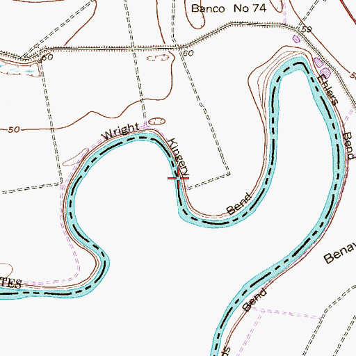 Topographic Map of Wright Kingery Bend, TX