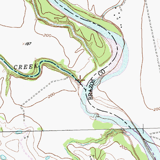 Topographic Map of Yegua Creek, TX
