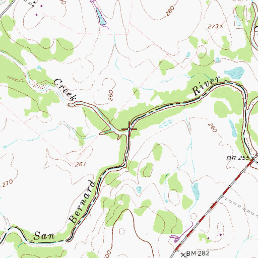 Topographic Map of Yellow Creek, TX