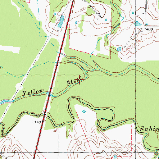 Topographic Map of Yellow Steer Slough, TX