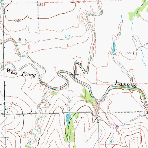 Topographic Map of Youngs Branch, TX
